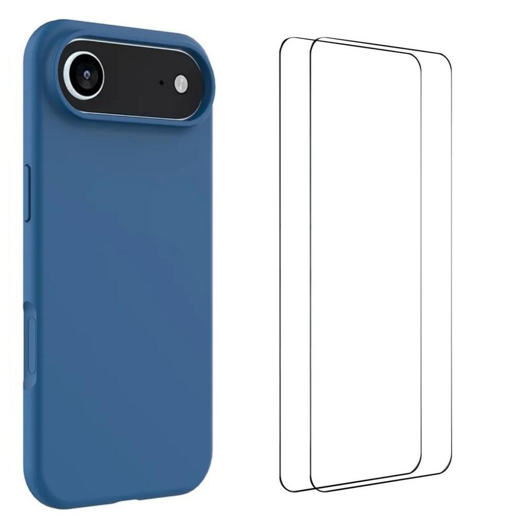 For iPhone Air Phone Case WANLONFENG GJ Series Liquid Silicone TPU Cover Large Cutouts with 2Pcs Screen Film