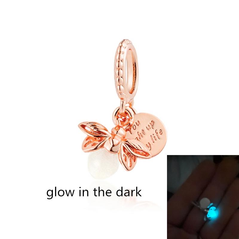 Rose gold plated Exquisite Bead Sparkling Pink Hot Air Balloon Dangle Charm for Women fit European Original Bracelet DIY Jewelry