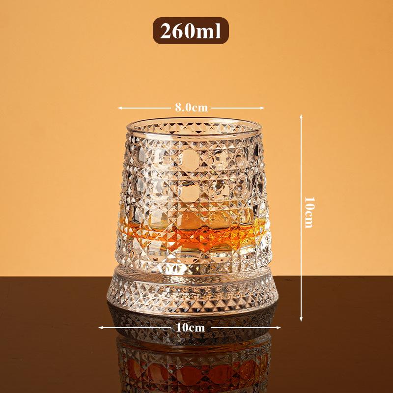 European-style light luxury 360° rotating decompression star diamond crystal glass red wine glass, whiskey glass
