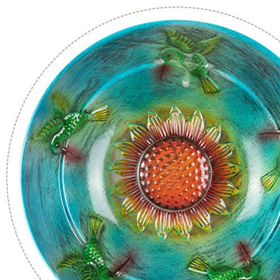 Hanging Metal Bird Feeder Weather-proof Outdoor Garden Patio Yard Hanging Bird Bath Watering Bowl Feeding Device with Detachable Chain