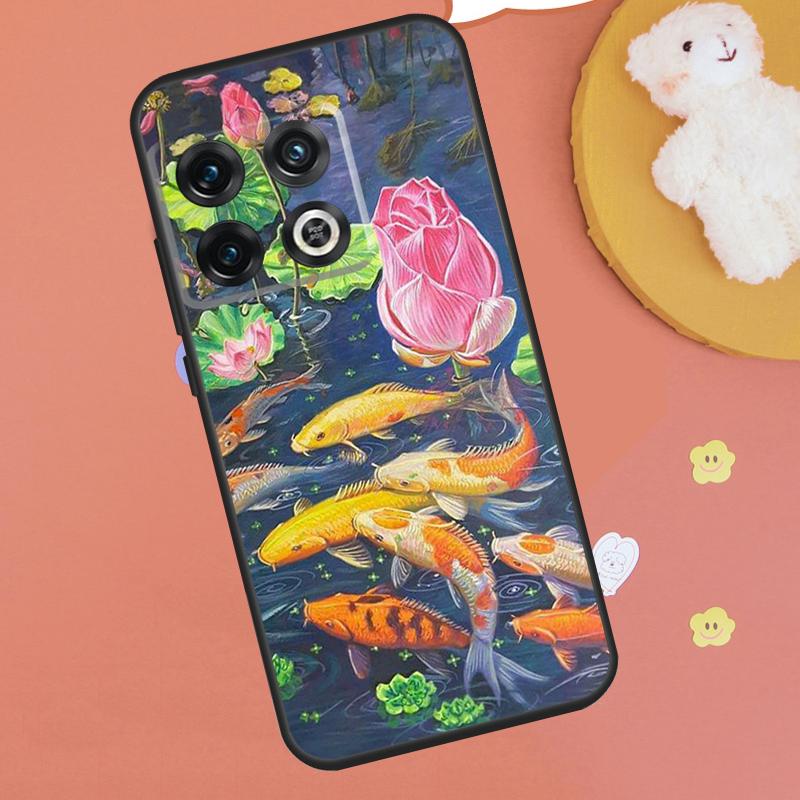 Koi Carp Fish Painting Case For OnePlus 13T 10T 8T 12R 13R 15 13 12 11 9 10 Pro Nord CE 5 2 3 4 Lite N20 N30 Funda