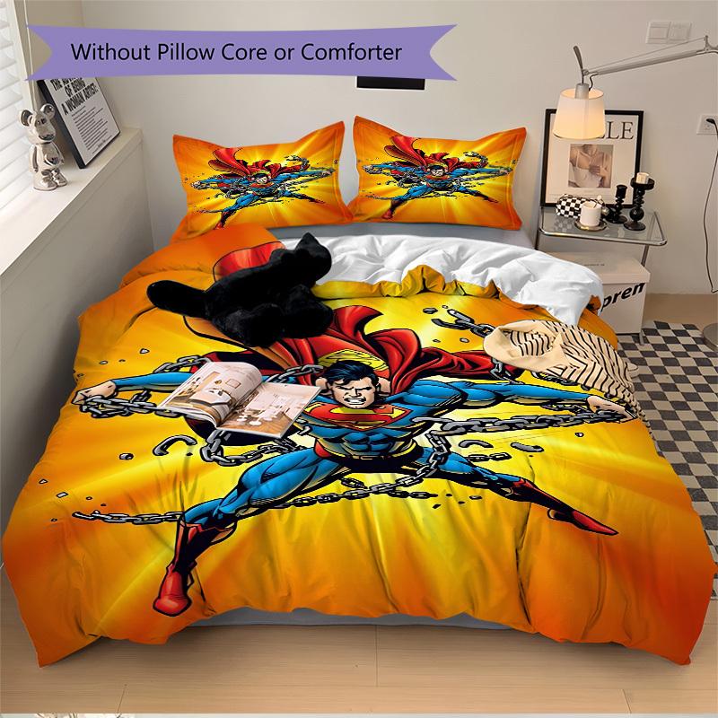 3pcs Superman Cover Set,Soft Comfortable Duvet Cover,Guest Room (1*Duvet Cover + 2*Pillowcases, Without Core) yy251024157