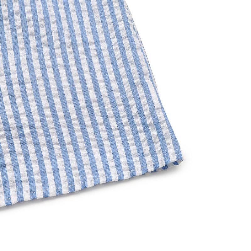 Summer Striped Lace Patchwork Shirt Women's Lotus Leaf Flying Sleeve Cardigan Shirt