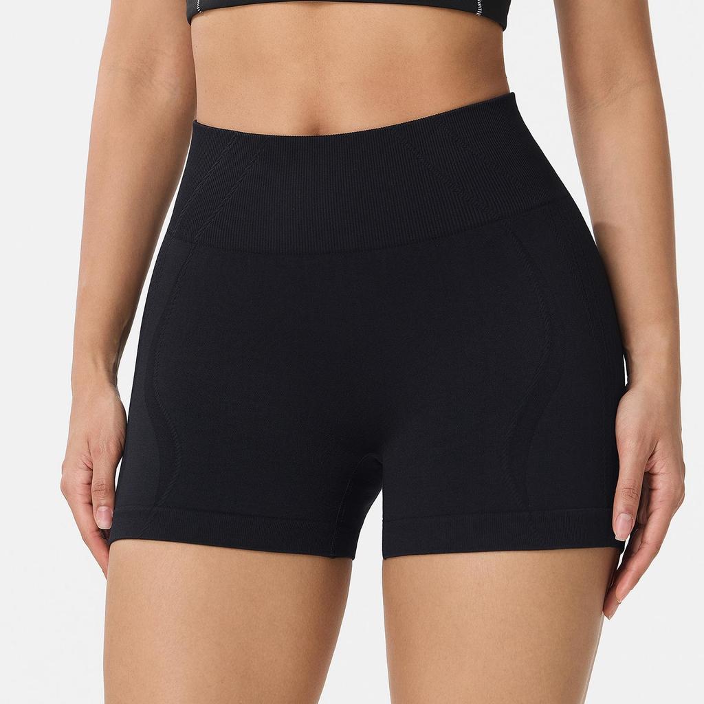Europäische & Amerikanische High Waist Nahtlose Yoga-Shorts - Damen Fitness- & Laufbekleidung