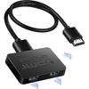 avedio links HDMI Splitter 4K@60Hz, HDMI Splitter 1 in 2 Out, HDMI Splitter for 2 Same Screen Only Mirror Screens, Support 3D Dol-by Vision Atmos