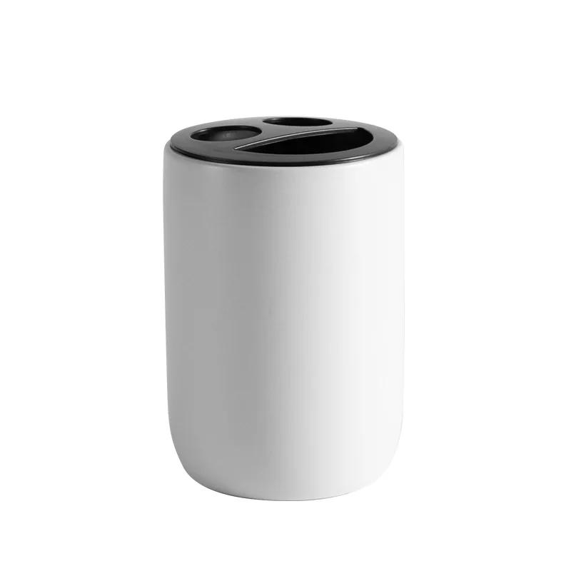 Nordic Ceramic Bathroom Lotion Bottle Press Hand Sanitizer Bottle Mouthwash Cup Toothbrush Holder Black Liquid Soap Dispenser