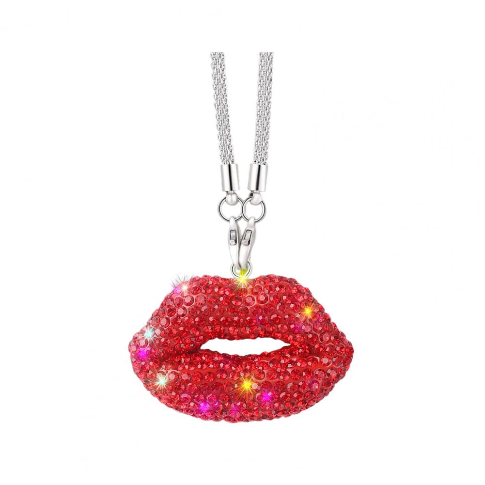 

Подвеска для зеркала заднего вида, сверкающий горный хрусталь в форме губ, подвеска для зеркала заднего вида автомобиля, элегантный подвесной кулон для задней части автомобиля