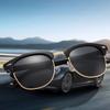 2pcs Polarized Sunglasses UV400 Protection Metal Black Frame PC Lens Fashion Vintage Polarized Sunglasses