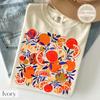 Vintage Orange Fruit Shirt Comfort Colors, Cute Fruit Tee, Summer Pattern T-Shirt, Girly Summer Shirt, Summer Vibes Shirt,Orange Graphic Tee