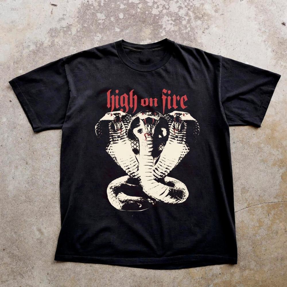 High On Fire Band Short Sleeve Cotton Black All Size Shirt BO1220 Unisex T-Shirt XXXXL