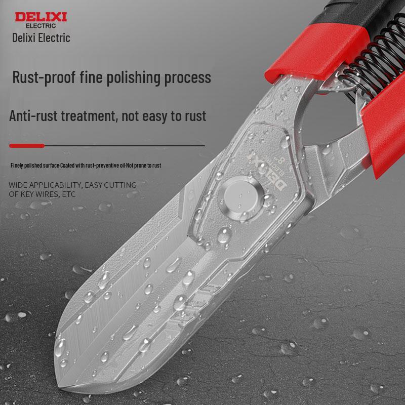 Delixi Electric Tin Snips: Industrial Aviation Shears for Electricians and Metal Cutting
