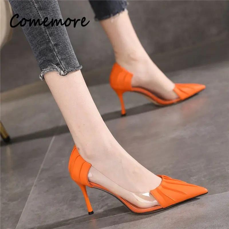 Transparent High-heeled Shoes for Women Spring Autumn Women's Stiletto Heel Pumps 2024 New Thin High Heels Pointed Shoe