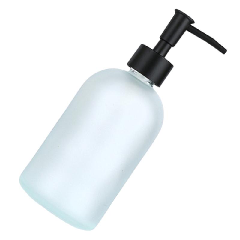 410ml Soap Dispenser Glass Lotion Bottle with Rustproof Stainless Steel for Bathroom and Kitchen Use