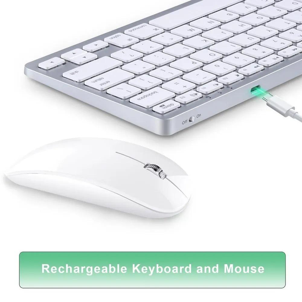 2.4G Dual-Mode Wireless Keyboard & Mouse Set with LED Backlight, Silent for Office Use