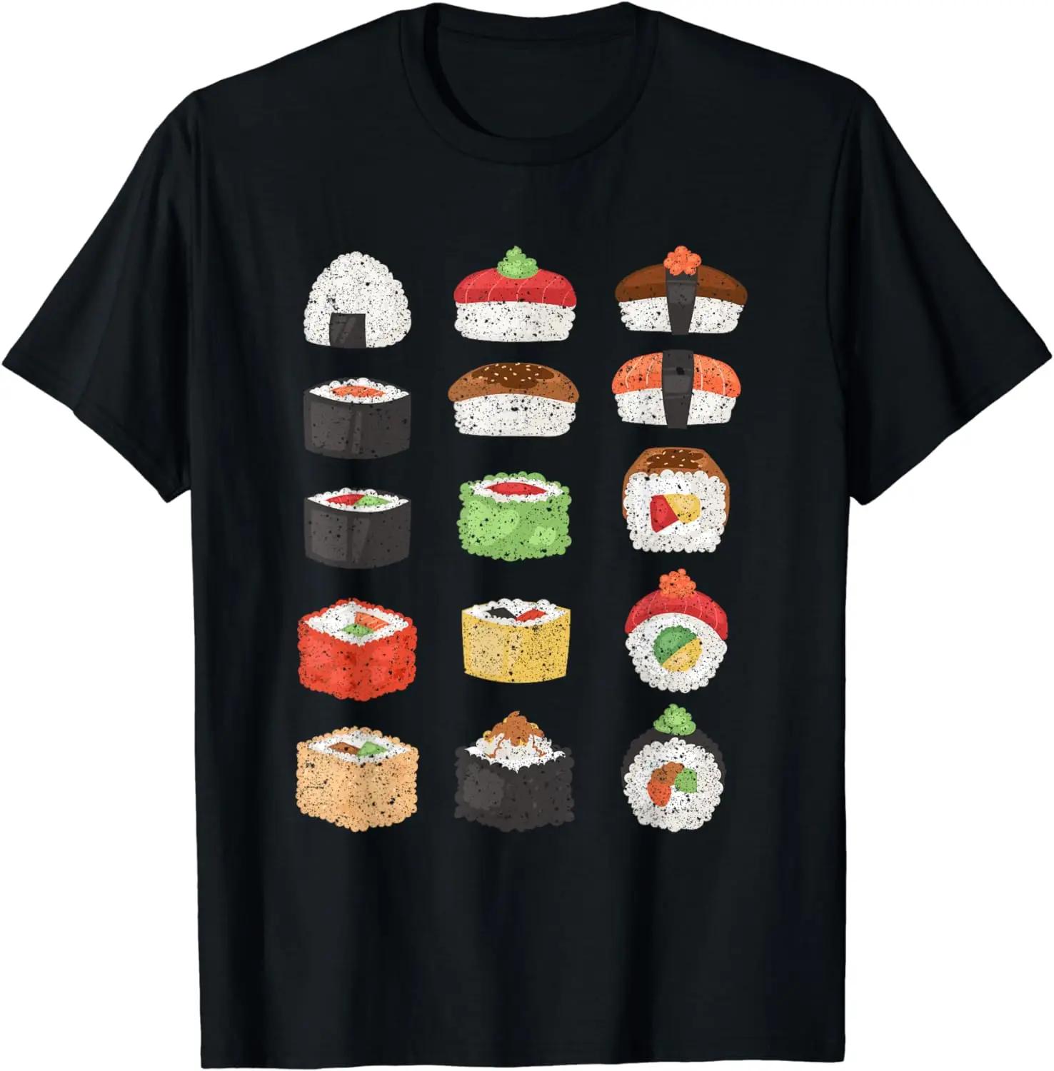

Japanese Sushi Roll Kawaii Gift Sushi T-Shirt Kawaii Aesthetic Tops Graphic T Shirts Women Clothing Ropa De Mujer 4XL