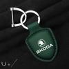 For Skoda Octavia Kodiaq Fabia Vrs Superb Karoq Yeti Rapid Accessories Car Shield Leather Keychain Key Ring Pendant Holder Gift xknz73