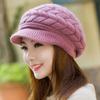 Thickened Knitted Wool Hat Ear Protection Duck Tongue Cap Casual Beret Hat  for Women