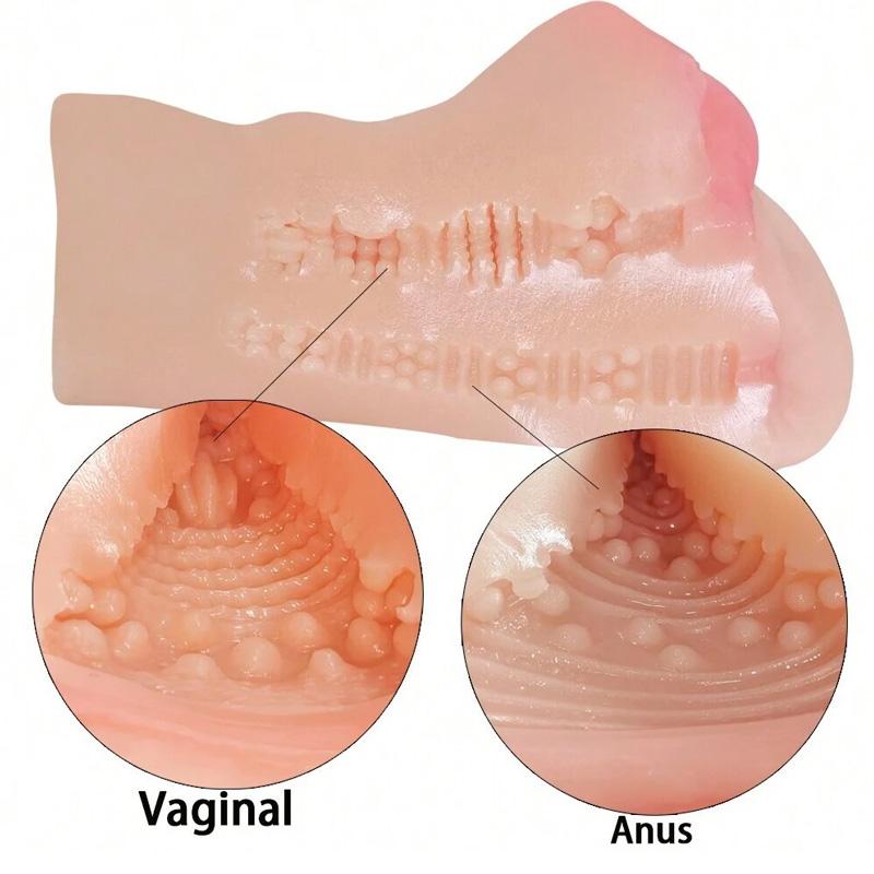 2-in-1 Male Masturbator with Realistic 3D Vagina & Tight Anal Sleeve Portable Penis Stimulator Adult Sex Toys for Men Enhanced Texture,Discreet Design