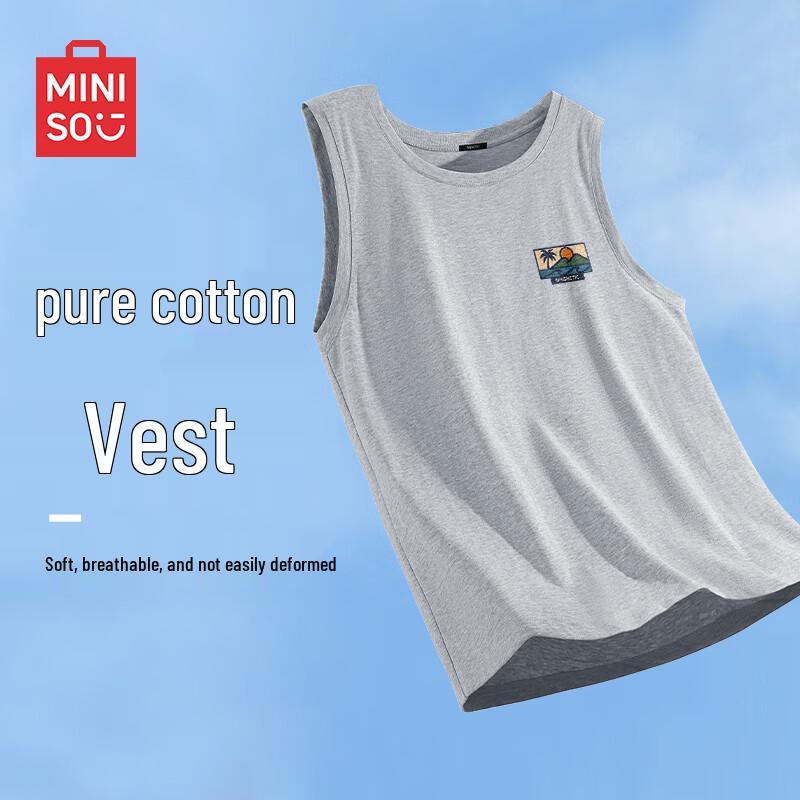 MINISO Мужская летняя свободная хлопковая майка 3XL