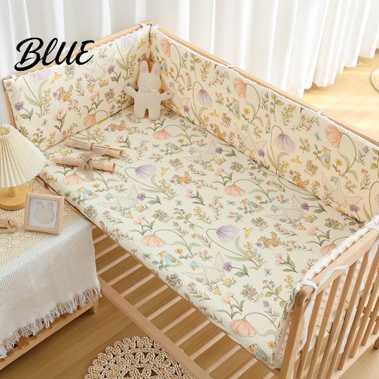 Easy Install Crib Protector Breathable Bumper Pad for Toddler Bed Soft Cotton Bed Rail Baby Shower Gift Newborns with Secure Straps Washable