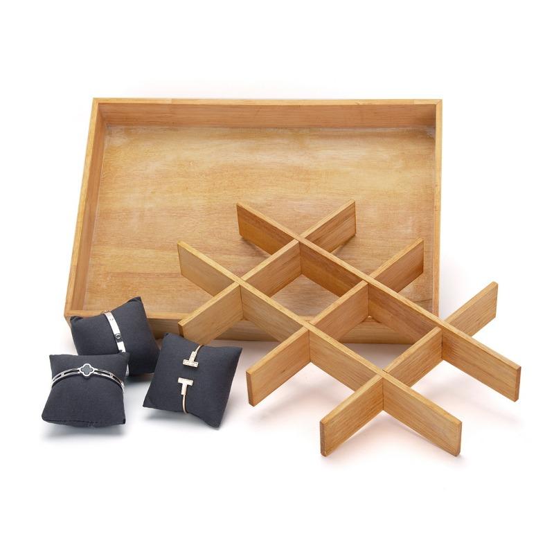 Wooden Jewelry Art Box Organizer Velvet Display Exquisite Luxury Jewelry Storage Box Aesthetic Necklace Earring Ring Ornaments Display Showcases Tray