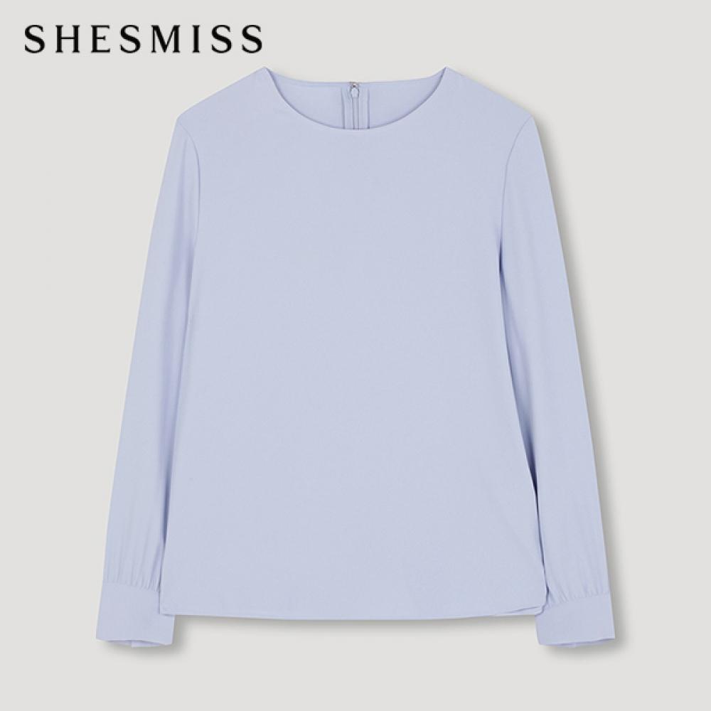 

Вона S miSS базова кругла блузка Swwblo12520 Ll light blue/77