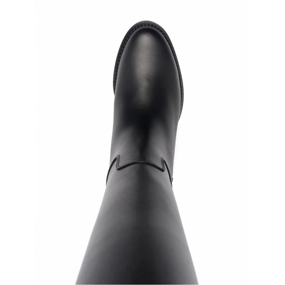 Salvatore Ferragamo Ferragamo Vara Chain Knee High Boots Black