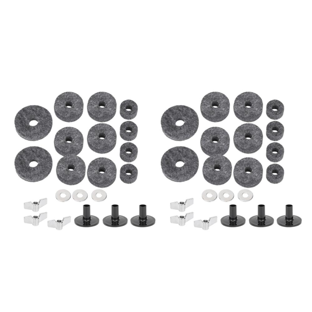 42pcs Non-Slip Drum Felt Pad Kit Grey+Silver+Black Musical Instrument Accessories For Drum Set