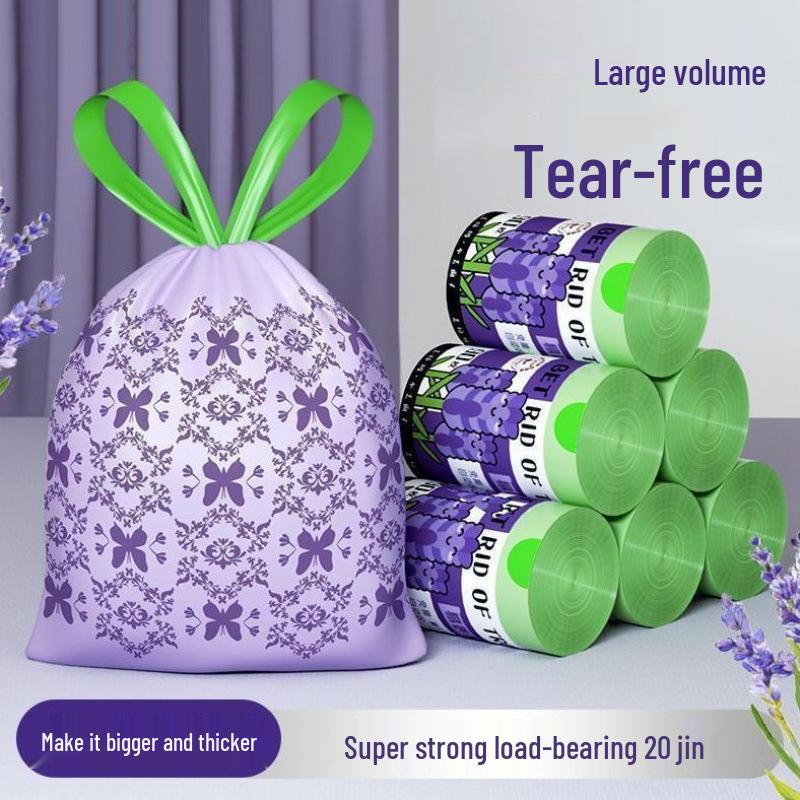 Oversized Scented Drawstring Trash Bags, Extra Thick, for Home and Travel Use Extra Thick: 100 Bags