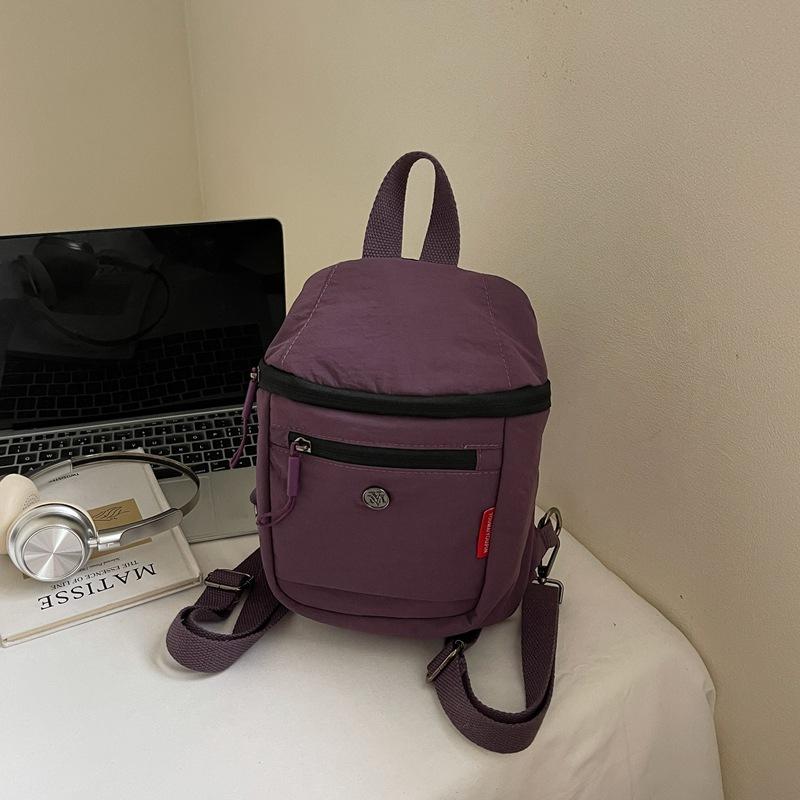 

Fashion trend casual simple niche backpack 2025 autumn new personalized women s personalized texture backpack фиолетовый
