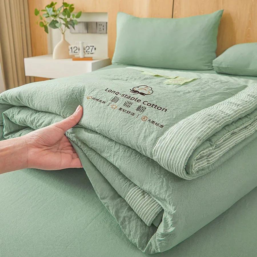 Microfiber summer quilted quilt, solid-color lightweight air conditioning quilt, machine-washable bedding, cooling blanket 240cm 110x150cm 1 quilt