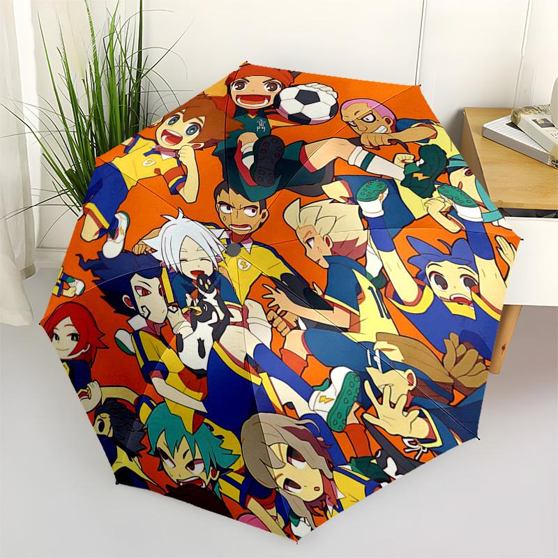 

1pc Captain Tsubasa Outdoor Umbrella - Automatic Opening/Closing, Portable 3-Fold Design with 8-Rib Iron Frame - Perfect Gift for Fans, Travelers, Dai