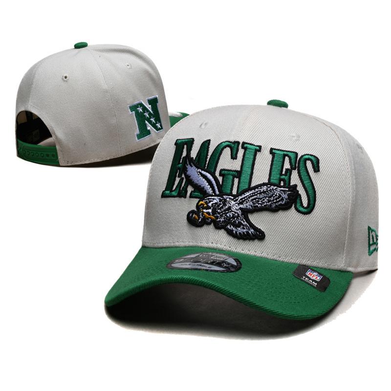 Philadelphia Eagles Vintage Snapback Hat, Off-White & Kelly Green Adjustable NFL Team Baseball Cap for Fans one size