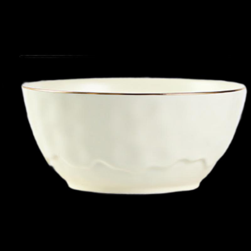 Zhishi Nordic Gold Rim 7-inch Ceramic Soup Bowl