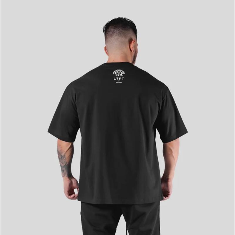 Jointly Men Running Sports Cotton T-shirt Fitness Bodybuilding Loose Print Shirt Summer Male Jogging Training Gym Clothing