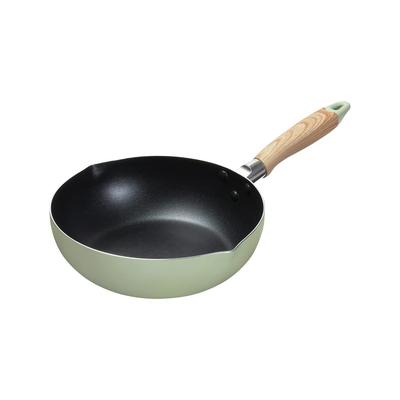 Pearl Metal Deep Frying IH All Heat Source Natural Cook Pure Pan, 24cm, Compatible, Compatible, Non-stick Coating, Green, HB-6667