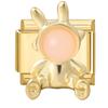 New Gold Color Heart Bow Rabbit Ears Pearl Italian Charm Links Fit 9mm Stainless Steel Bracelet Women Men DIY Making Jewelry