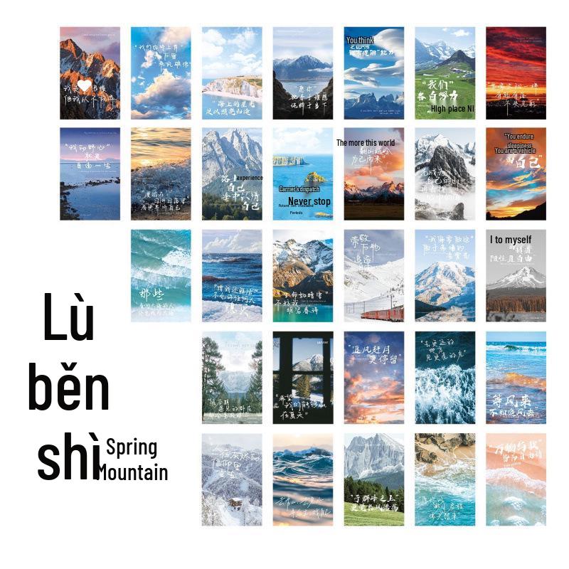 Spring Mountain Escape Postcard Set: 30 Sheets of Inspirational Scenery & Text