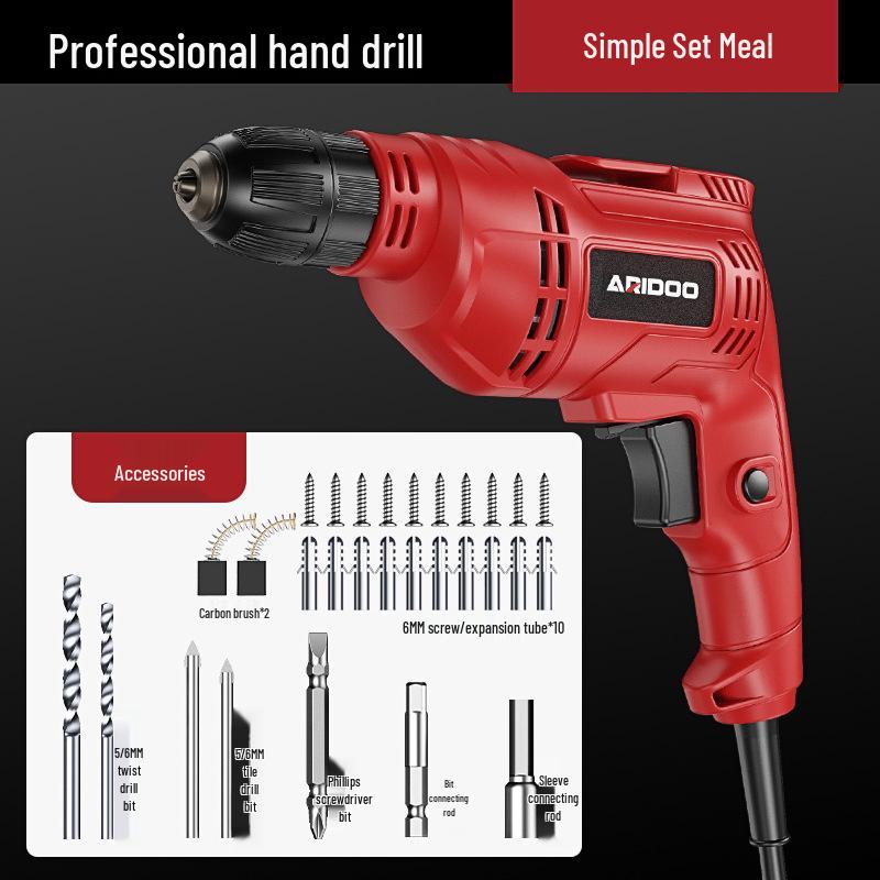 Multifunktionale elektrische Handbohrmaschine, 220V kabelgebunden mit Pistolengriff, arbeitssparendes Elektrowerkzeug