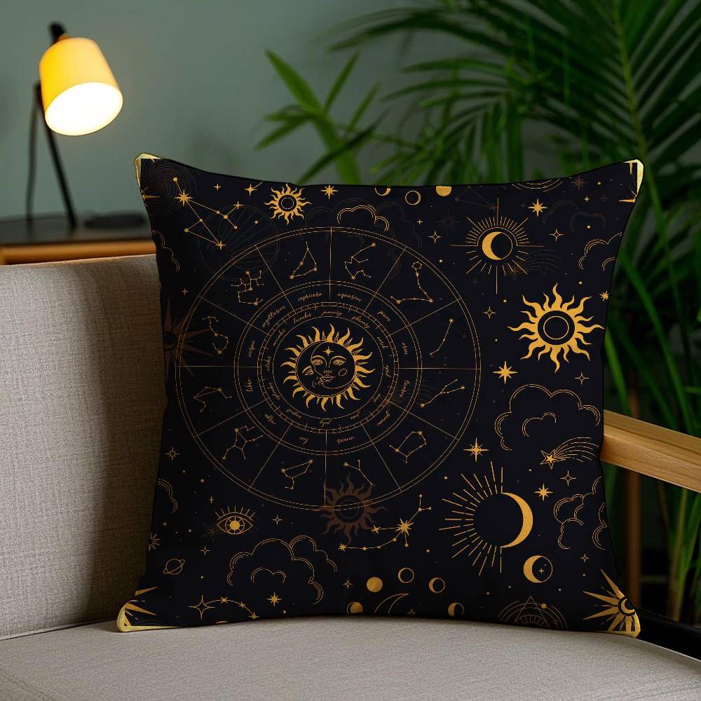 Traditional Eid Eid Symbol Print Pillow Case Anti-dustmite Pillowcase Invisible Zipper Silky Short Plush Sofa Cushion Cover