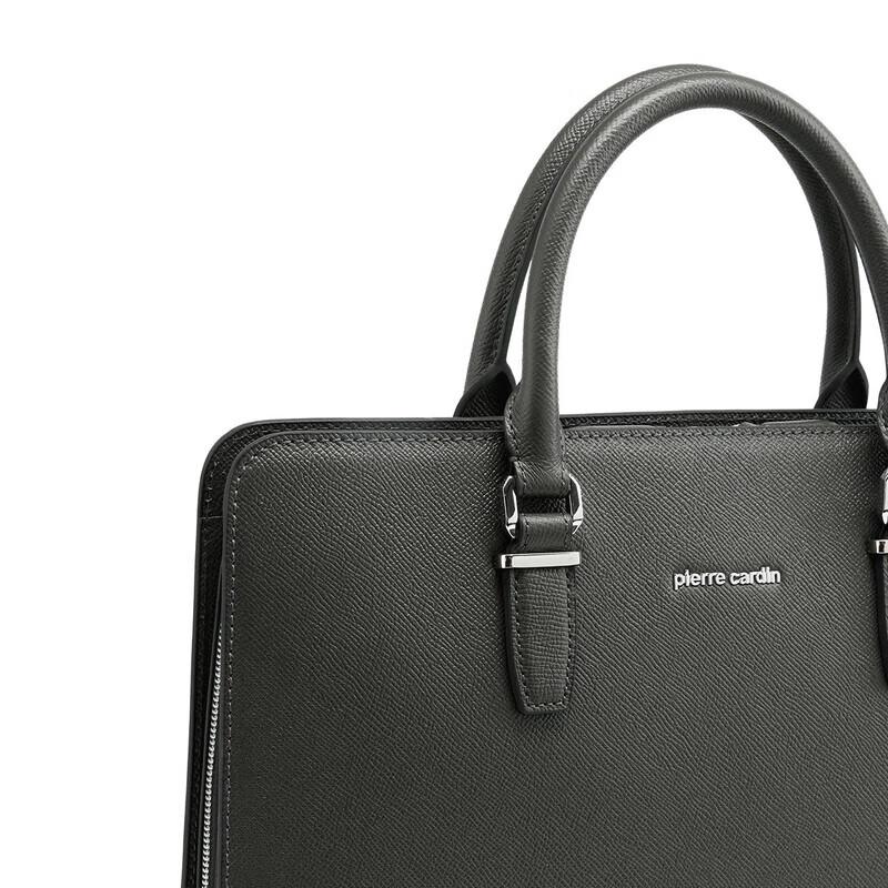 Pierre Cardin Men's Leather Business Laptop Briefcase