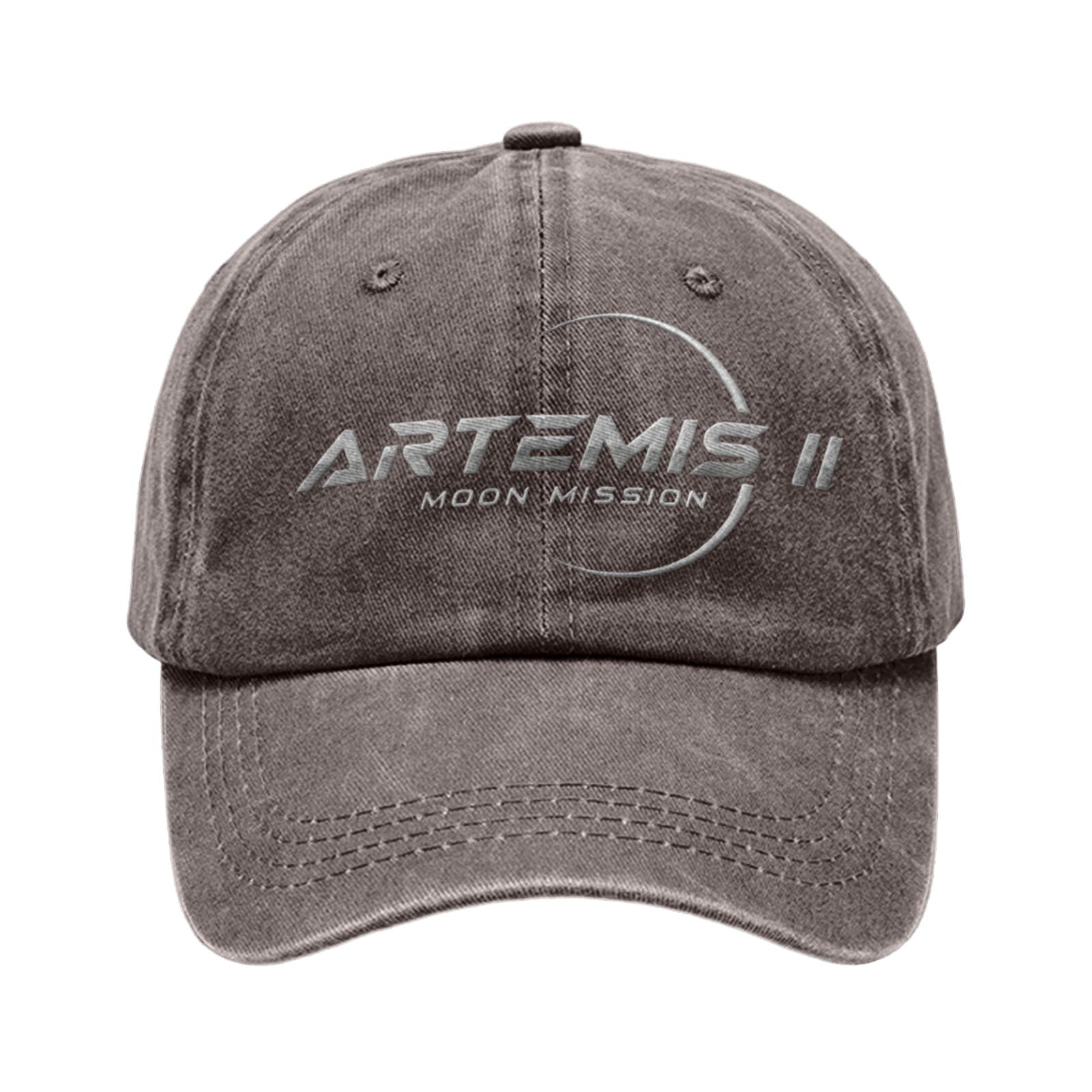 

Unisex Casual Baseball Cap with Artemis II Moon Mission Embroidered Print Adjustable Fit Durable Cotton Hat One Size кавовий
