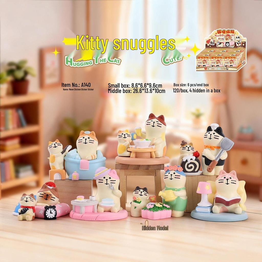 Whimsical Meow Collection Blind Box: Healing Kitten Resin Figurine Gift for Friends, Classmates, and Dorm Decor