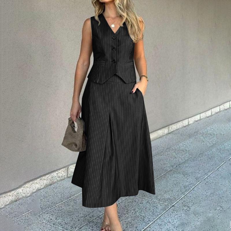 

ZANZEA Womens Sleeveless Vest Tops and Skirts Summer Two Piece Suit Sets S