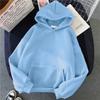Womens Oversized Hooded Sweatshirt Plain Color Casual Long Sleeve Pullover Lightweight Comfortable