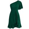 Woman Bodycon Lotus Dress Summer Fashion Short Sleeve One Shoulder Party Mini Dresses Casual Female Boho Beach Dress