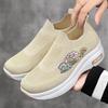 Spring New Lightweight Sponge Sole Casual Shoes Embroidered Peony Women's Height Increasing Shoes Breathable Socks Women's Shoes