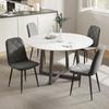 Dining Chairs, Set of 4 Kitchen Chairs with Backrest, Velvet Look, Upholstered Chairs with Metal Legs, for Dining Table, Grey