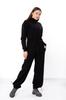 Jumpsuit – Women's Warm Zip-Up with Stand Collar & Waist Tie, Winter 8443-025 HC