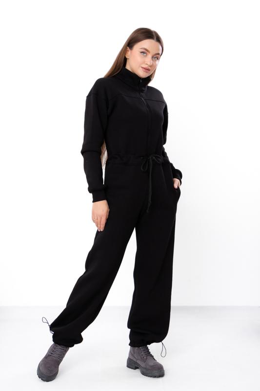 Jumpsuit – Women's Warm Zip-Up with Stand Collar & Waist Tie, Winter 8443-025 HC